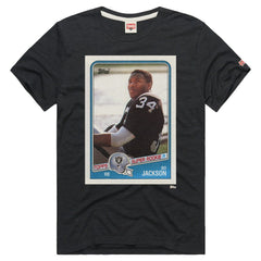 Bo Jackson Las Vegas Raiders Homage Unisex NFL Topps Trading Card Tri-Blend T-Shirt Charcoal | NFL
