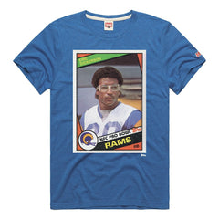 Eric Dickerson Los Angeles Rams Homage Unisex NFL Topps Trading Card Tri-Blend T-Shirt Royal | NFL