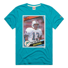 Dan Marino Miami Dolphins Homage Unisex NFL Topps Trading Card Tri-Blend T-Shirt Aqua | NFL