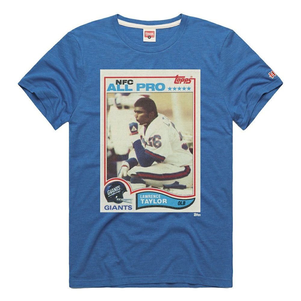 Lawrence Taylor New York Giants Homage Unisex NFL Topps Trading Card Tri-Blend T-Shirt Royal | NFL