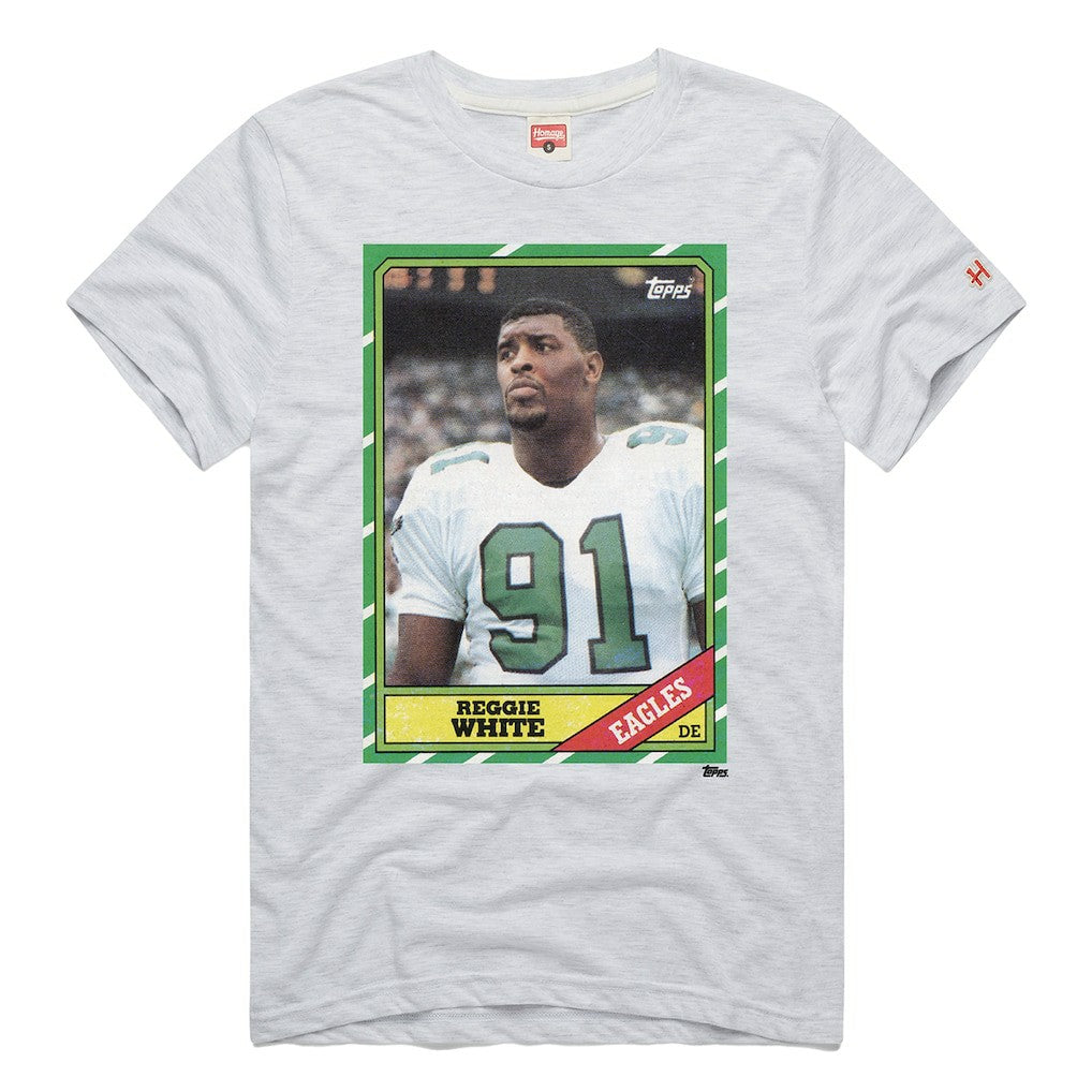 Reggie White Philadelphia Eagles Homage Unisex NFL Topps Trading Card Tri-Blend T-Shirt Gray | NFL