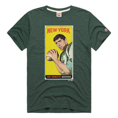 Joe Namath New York Jets Homage Unisex NFL Topps Trading Card Tri-Blend T-Shirt Green | NFL