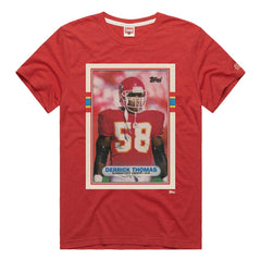 Derrick Thomas Kansas City Chiefs Homage Unisex NFL Topps Trading Card Tri-Blend T-Shirt Red | NFL