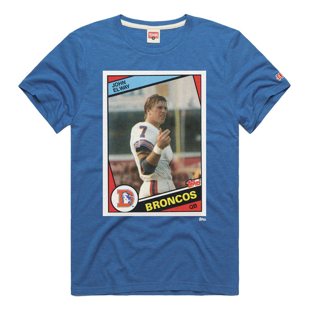 John Elway Denver Broncos Homage Unisex NFL Topps Trading Card Tri-Blend T-Shirt Royal | NFL