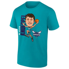 Kon Knueppel Charlotte Hornets Caricature T-Shirt Teal - NBA
