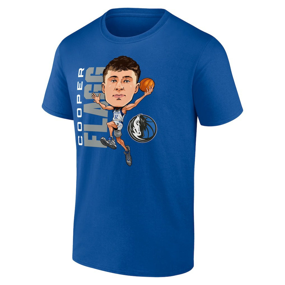 Cooper Flagg Dallas Mavericks Caricature T-Shirt Blue - NBA