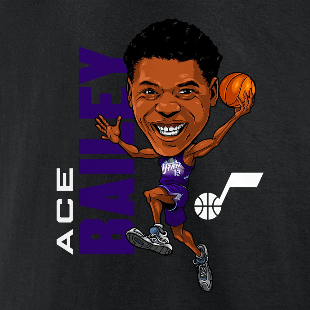 Ace Bailey Utah Jazz Caricature T-Shirt Black - NBA