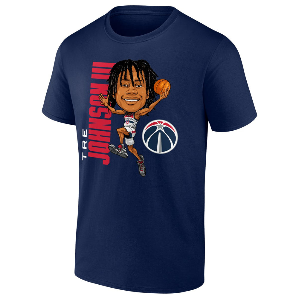 Tre Johnson III Washington Wizards Caricature T-Shirt Navy - NBA