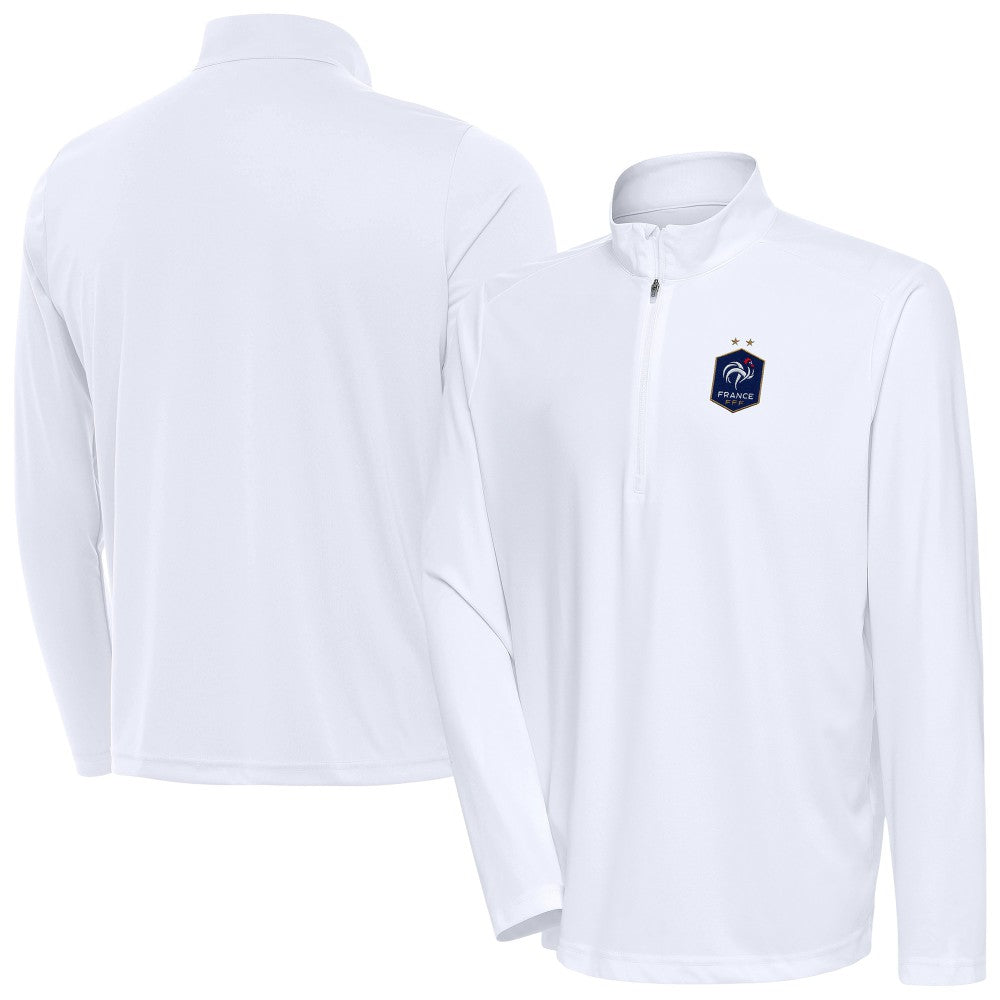 France National Team Antigua Statement Quarter-Zip Pullover White - FIFA World CUP
