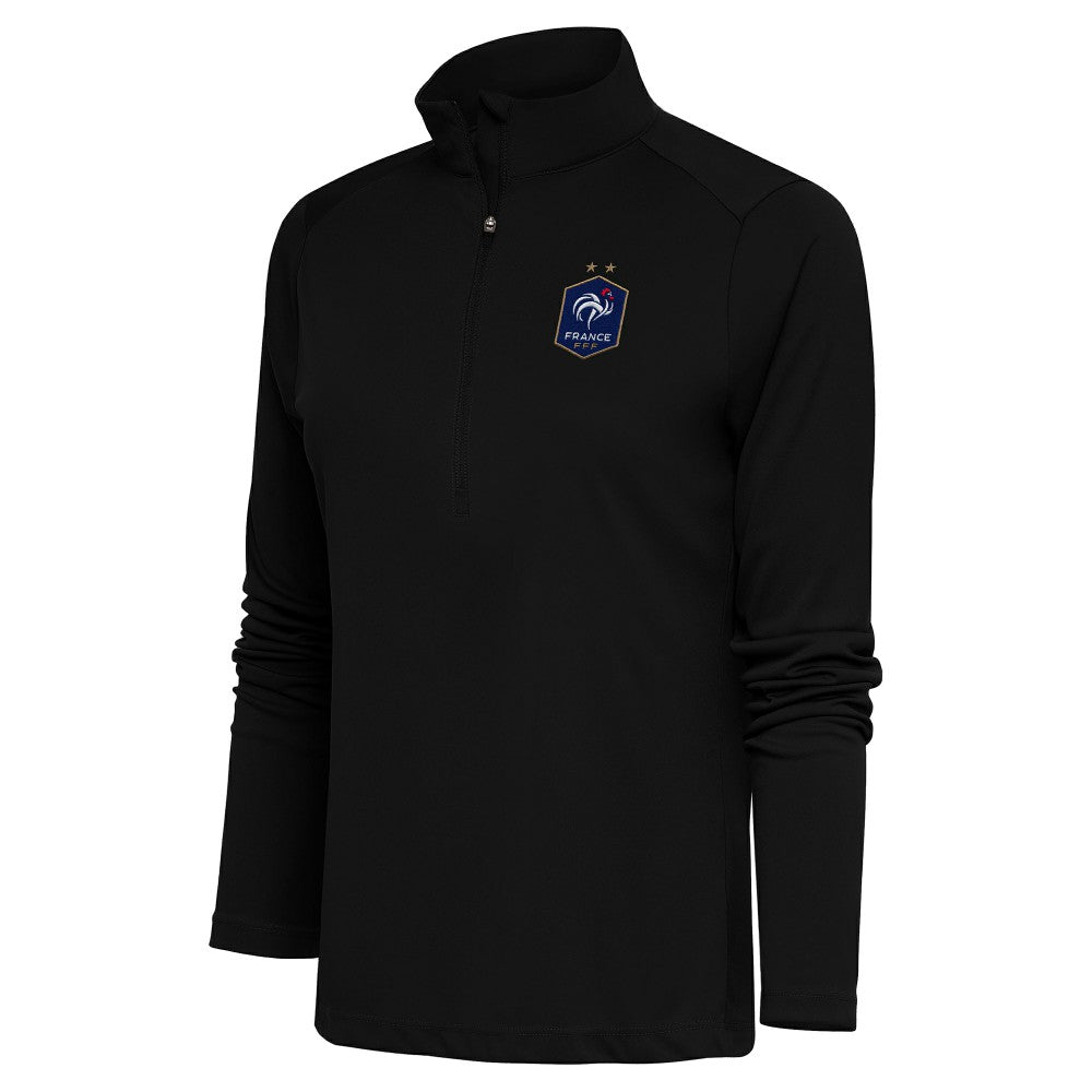 France National Team Antigua Women's Statement Half-Zip Pullover Black - FIFA World CUP
