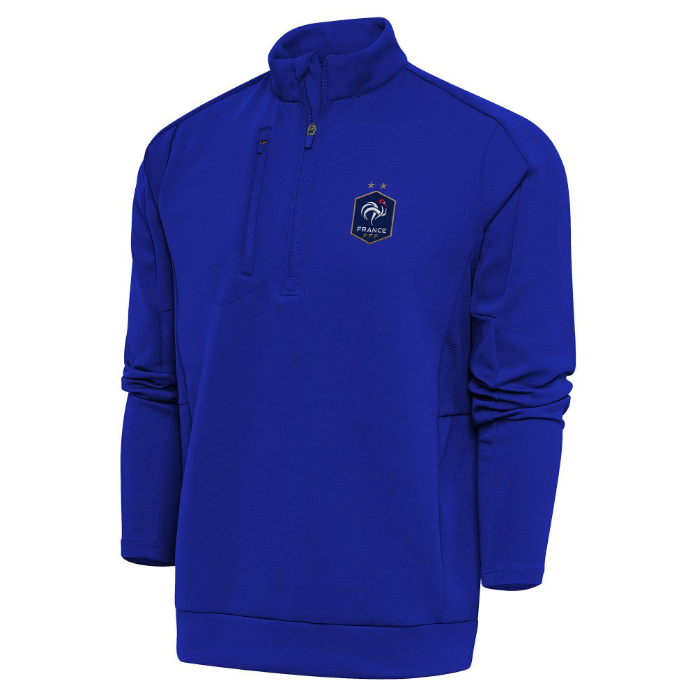 France National Team Antigua Genesis Quarter-Zip Pullover Royal - FIFA World CUP