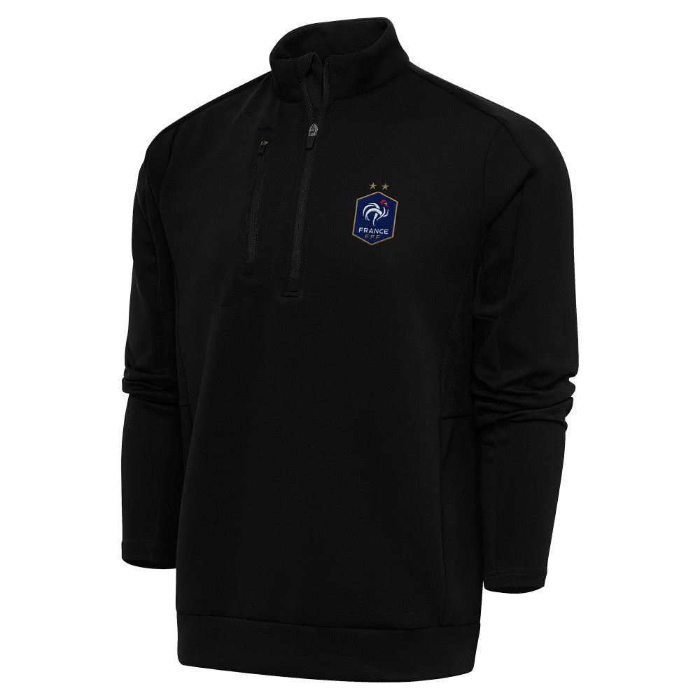 France National Team Antigua Genesis Quarter-Zip Pullover Black - FIFA World CUP