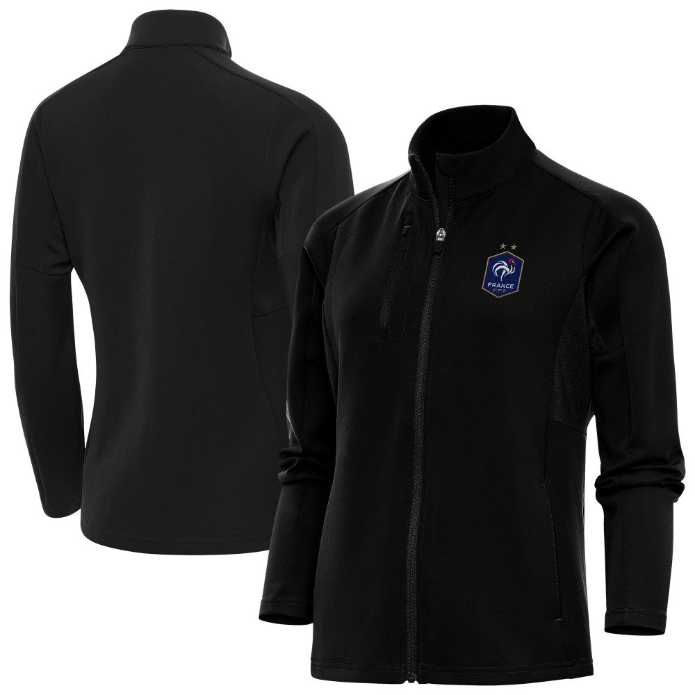 France National Team Antigua Women's Genesis Full-Zip Jacket Black - FIFA World CUP