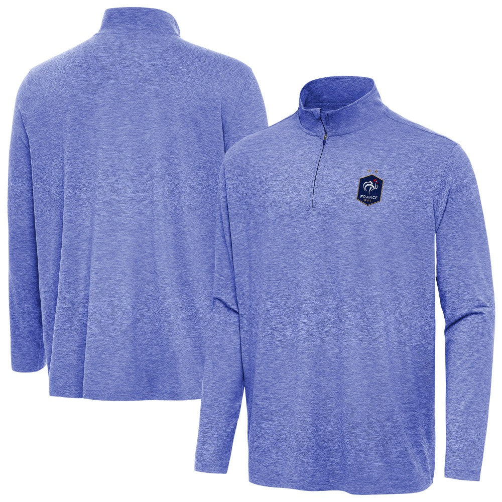 France National Team Antigua Master Quarter-Zip Pullover Heather Royal - FIFA World CUP