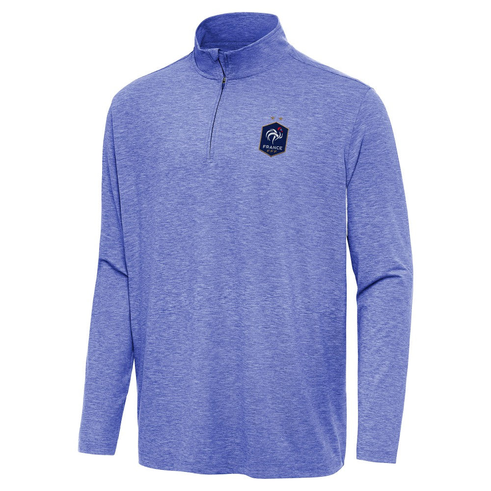 France National Team Antigua Master Quarter-Zip Pullover Heather Royal - FIFA World CUP