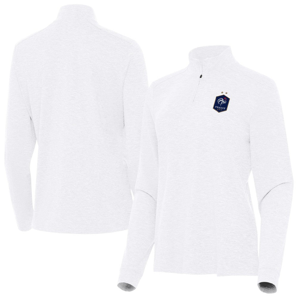 France National Team Antigua Women's Master Quarter-Zip Pullover White - FIFA World CUP