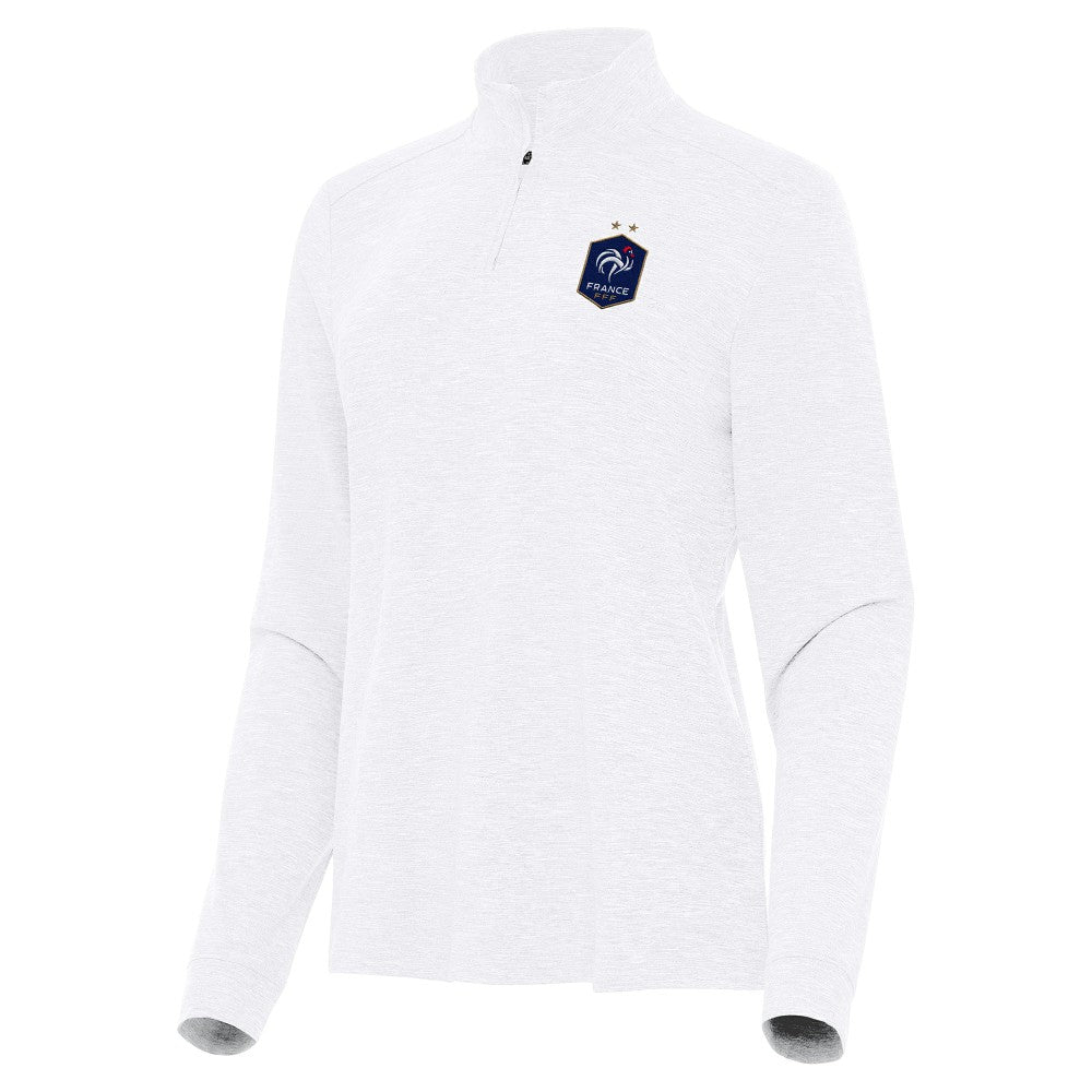 France National Team Antigua Women's Master Quarter-Zip Pullover White - FIFA World CUP