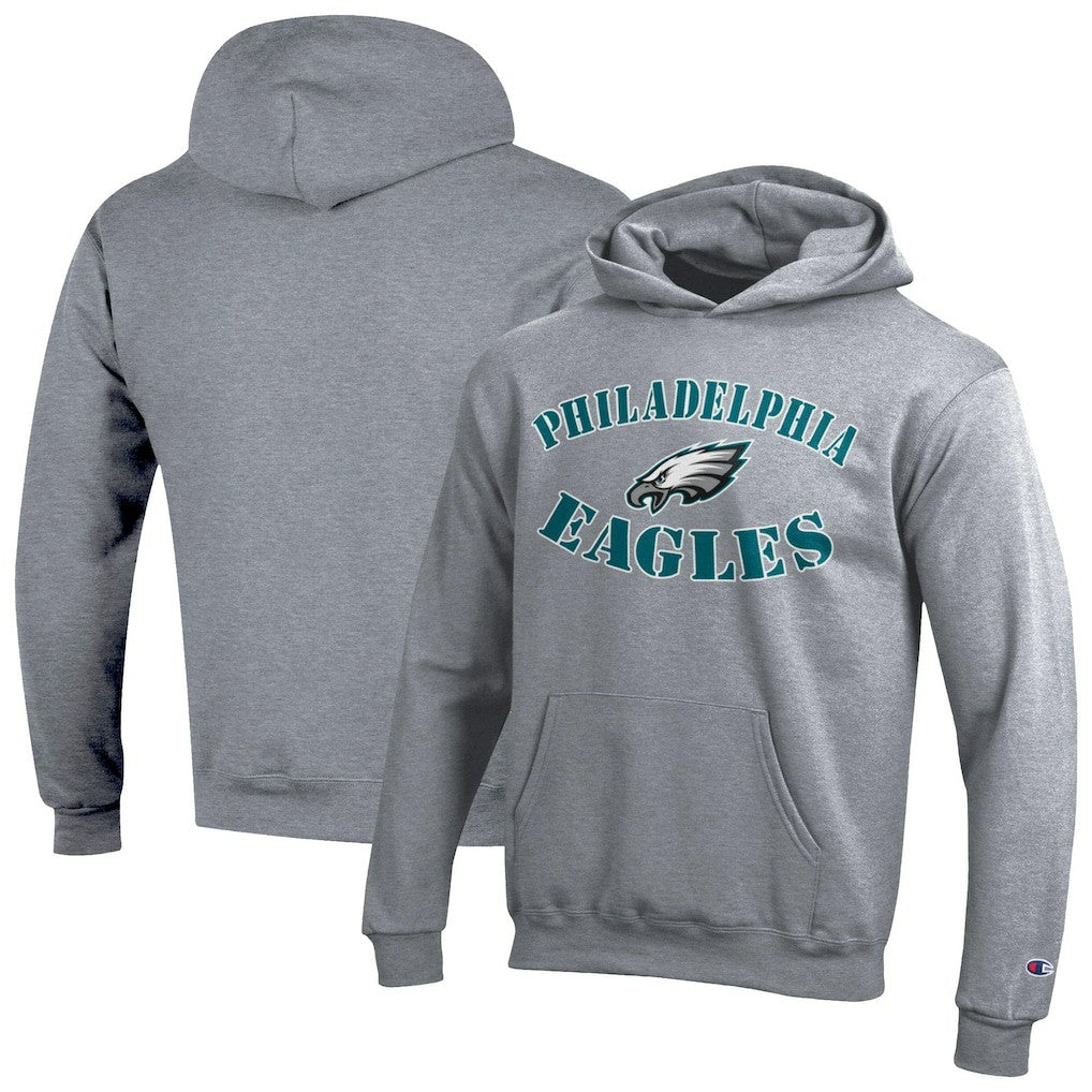 Philadelphia Eagles Champion Youth Powerblend Fleece Hoodie Gray | NFL