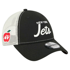 New York Jets New Era Apple Trucker 9FORTY Adjustable Hat Black | NFL