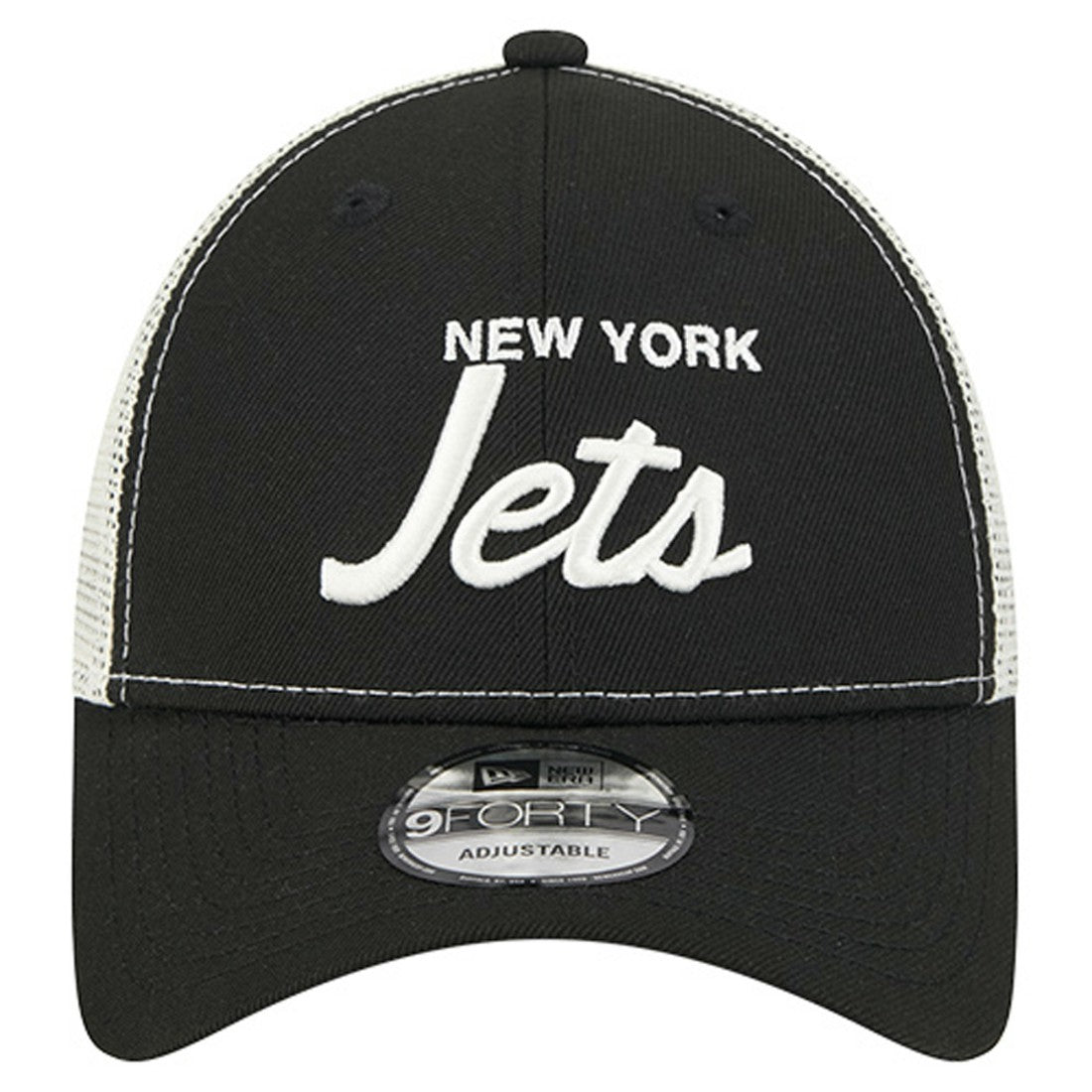 New York Jets New Era Apple Trucker 9FORTY Adjustable Hat Black | NFL