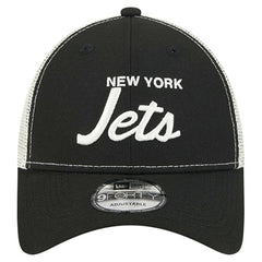 New York Jets New Era Apple Trucker 9FORTY Adjustable Hat Black | NFL