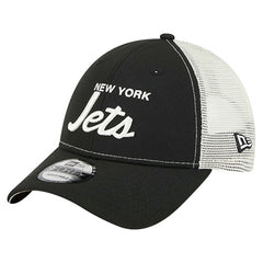 New York Jets New Era Apple Trucker 9FORTY Adjustable Hat Black | NFL