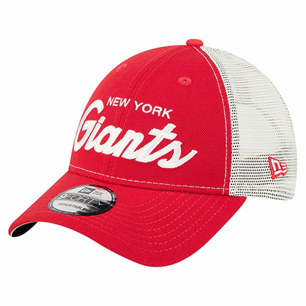 New York Giants New Era Apple Trucker 9FORTY Adjustable Hat Red | NFL