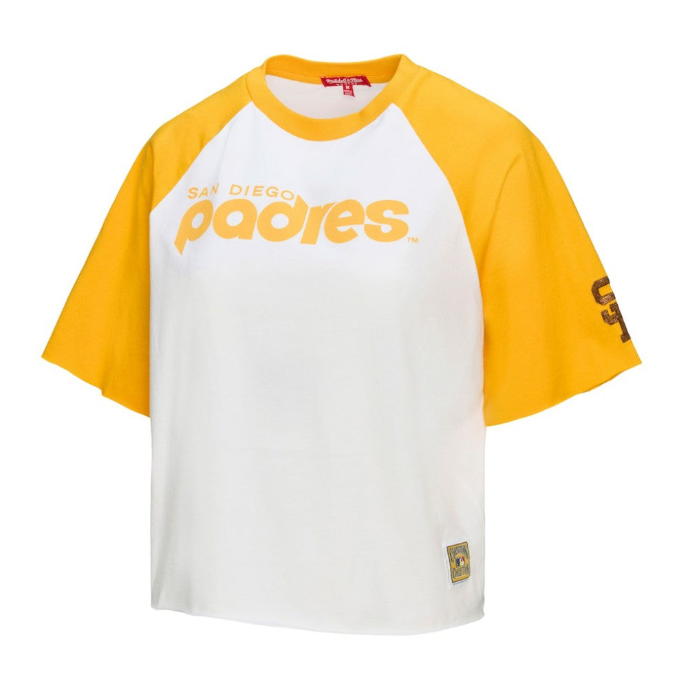 San Diego Padres Mitchell & Ness Women's Cropped Raglan Boxy T-Shirt - MLB
