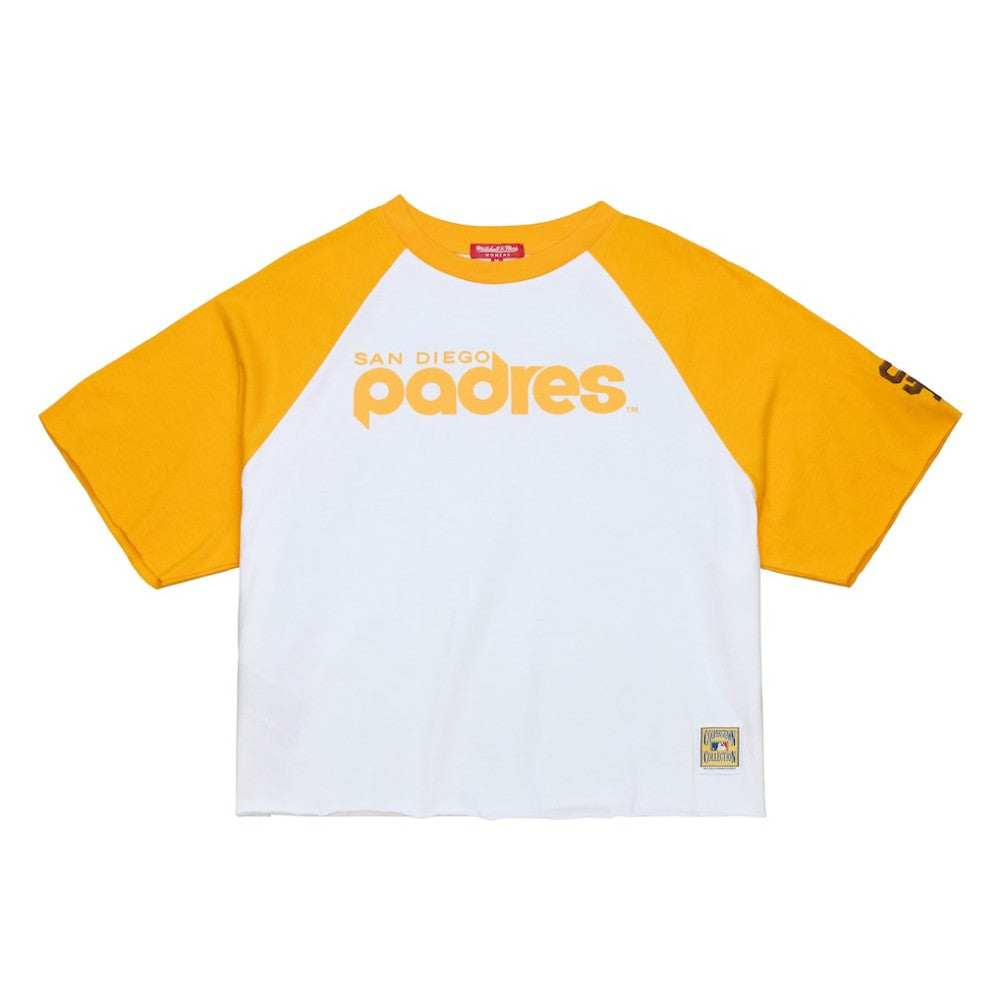 San Diego Padres Mitchell & Ness Women's Cropped Raglan Boxy T-Shirt - MLB