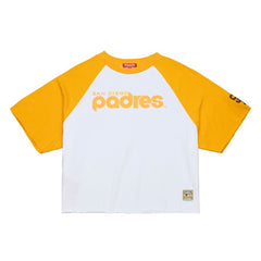 San Diego Padres Mitchell & Ness Women's Cropped Raglan Boxy T-Shirt - MLB