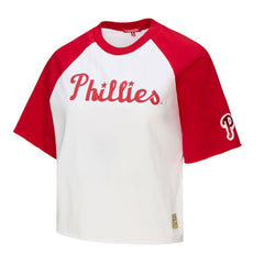 Philadelphia Phillies Mitchell & Ness Women's Cropped Raglan Boxy T-Shirt - MLB