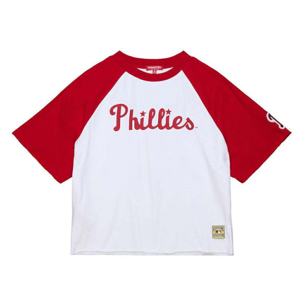 Philadelphia Phillies Mitchell & Ness Women's Cropped Raglan Boxy T-Shirt - MLB
