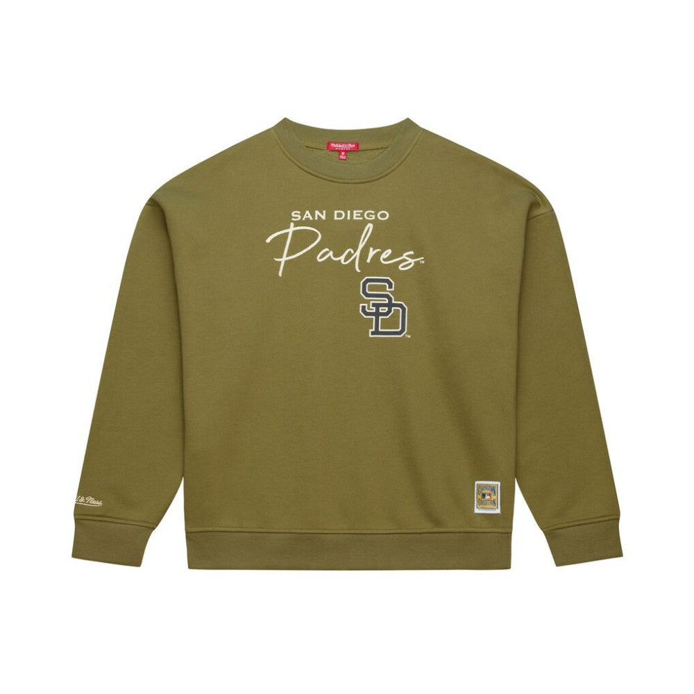 San Diego Padres Mitchell & Ness Women's Oversized Crewneck Sweatshirt - MLB