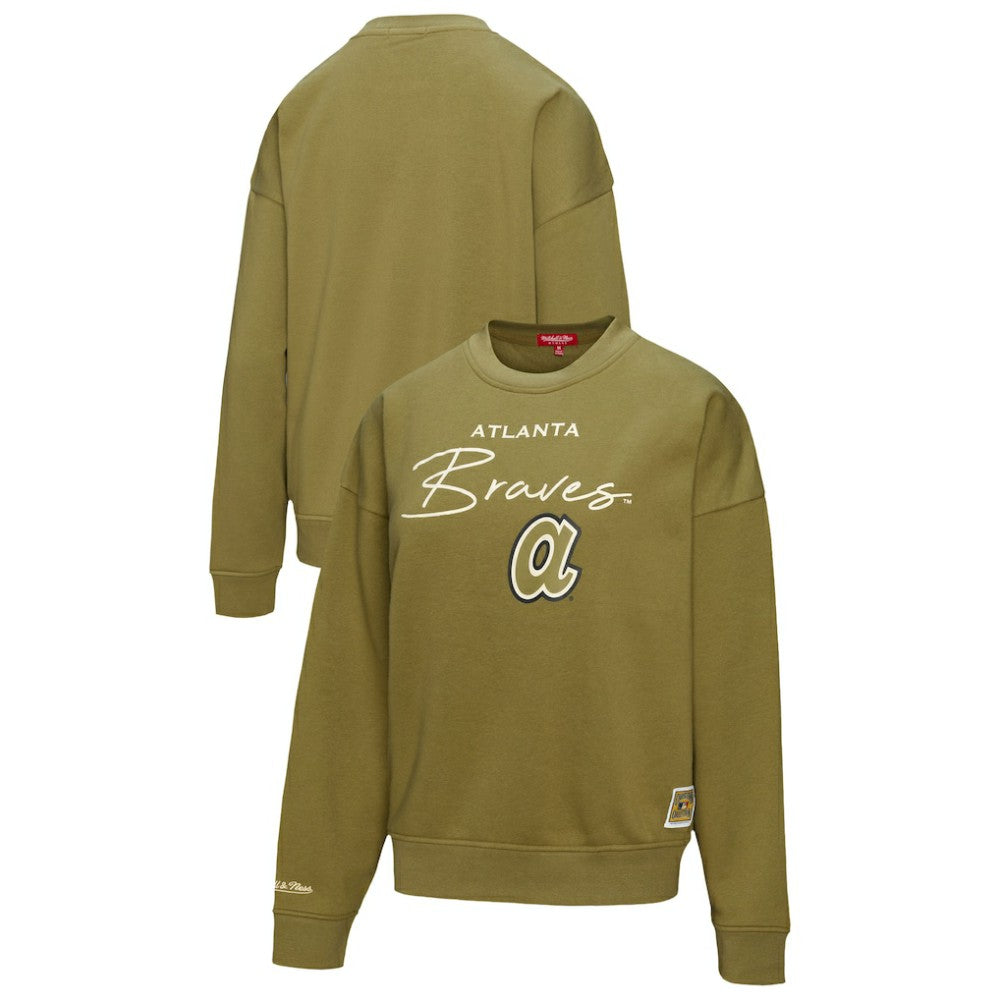 Atlanta Braves Mitchell & Ness Women's Oversized Crewneck Sweatshirt - MLB