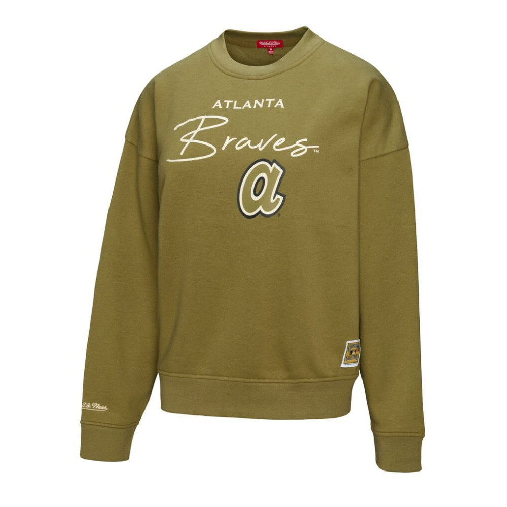 Atlanta Braves Mitchell & Ness Women's Oversized Crewneck Sweatshirt - MLB