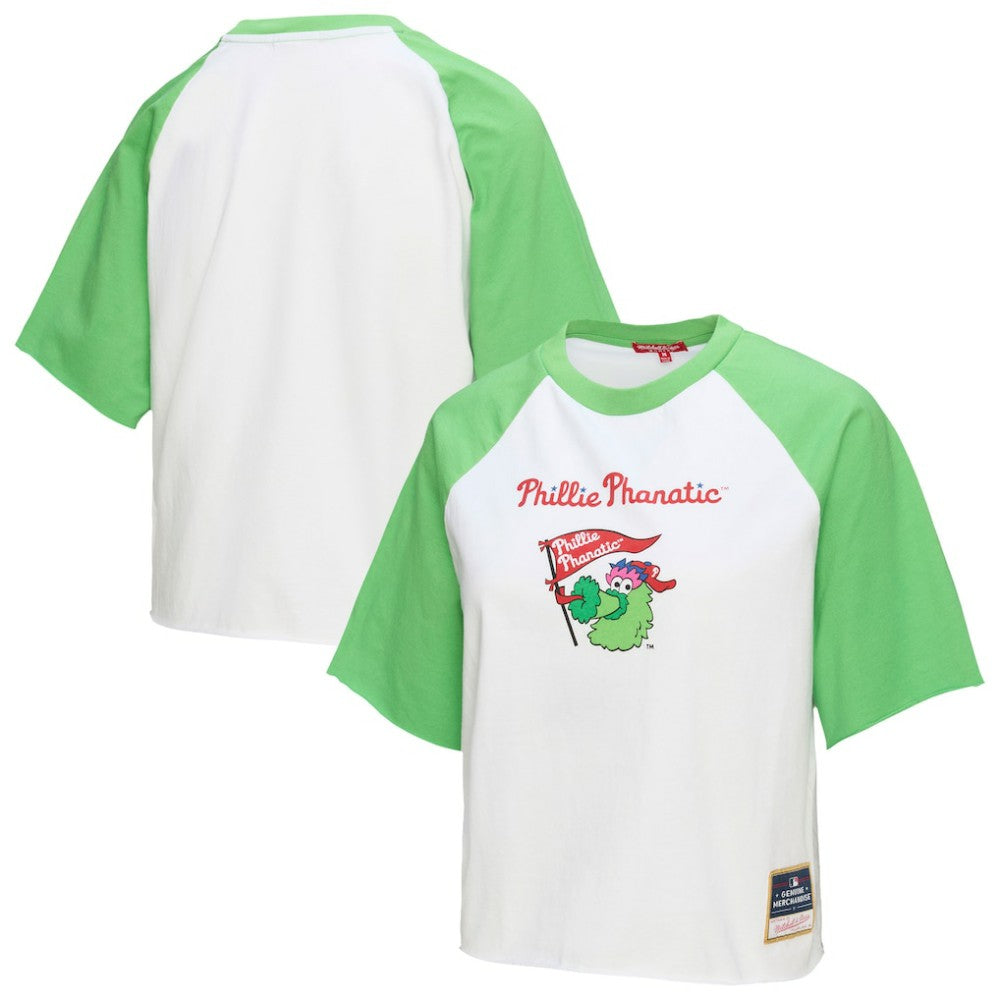 Philadelphia Phillies Mitchell & Ness Women's Cropped Raglan Mascot Boxy T-Shirt - MLB