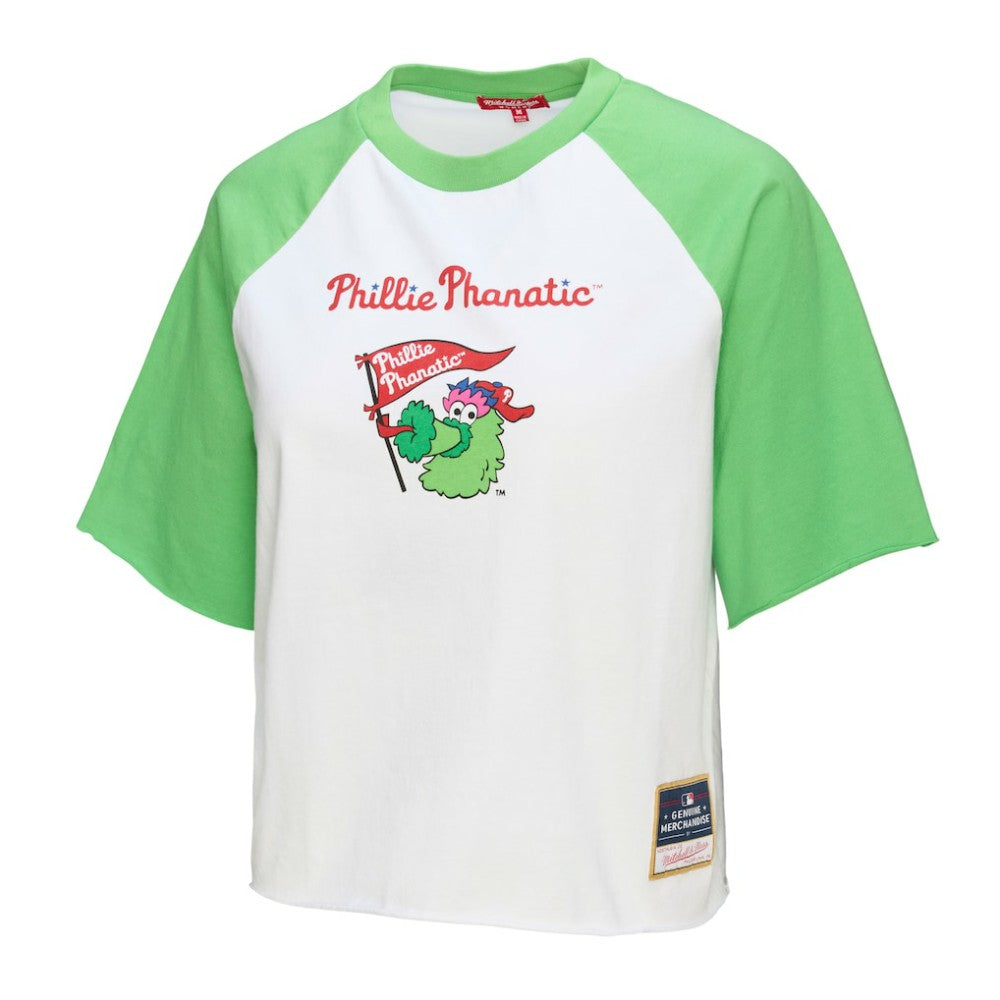 Philadelphia Phillies Mitchell & Ness Women's Cropped Raglan Mascot Boxy T-Shirt - MLB