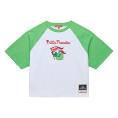 Philadelphia Phillies Mitchell & Ness Women's Cropped Raglan Mascot Boxy T-Shirt - MLB
