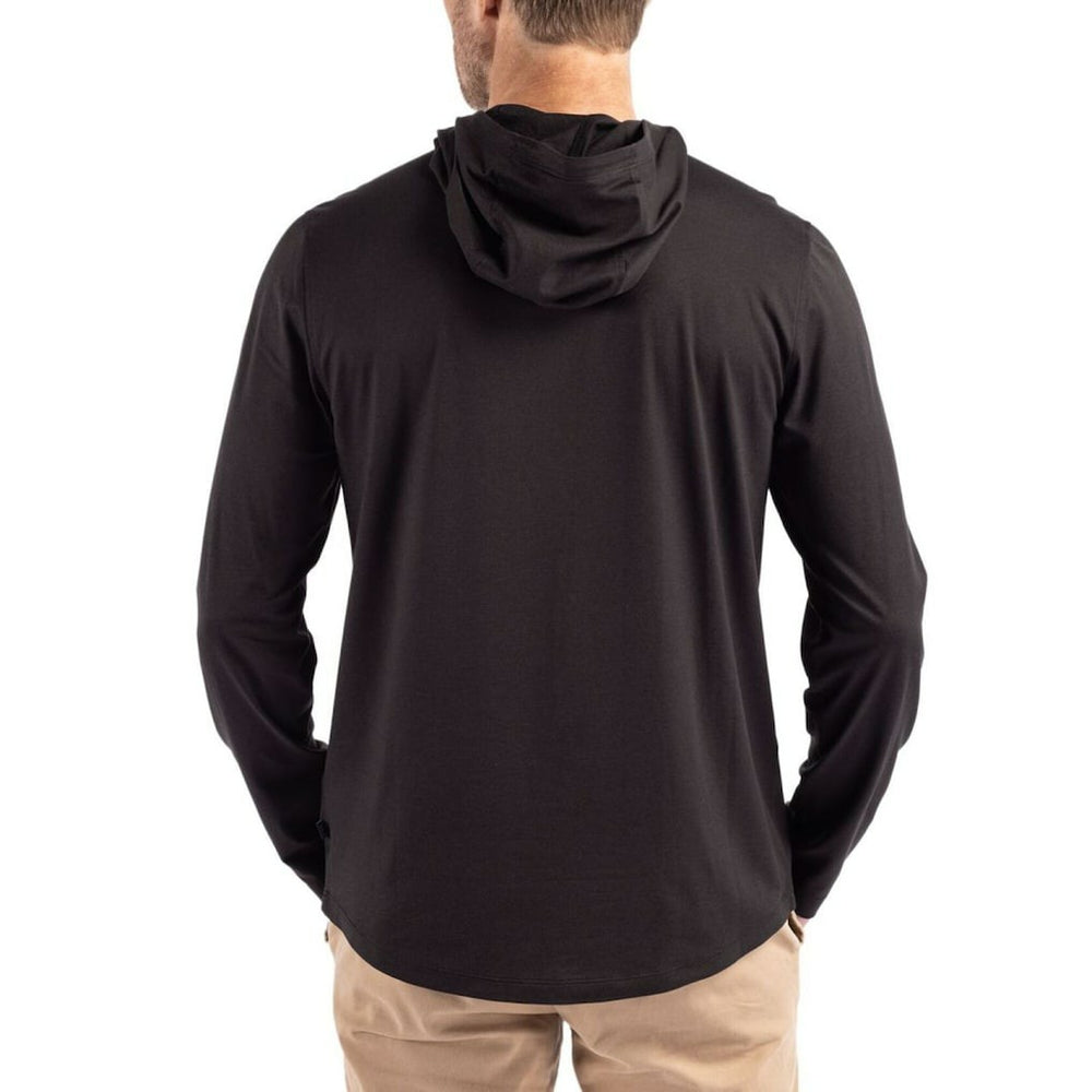 Miami Dolphins Cutter & Buck Coastline Epic Comfort Eco Recycled Long Sleeve Hoodie T-Shirt Black | NFL