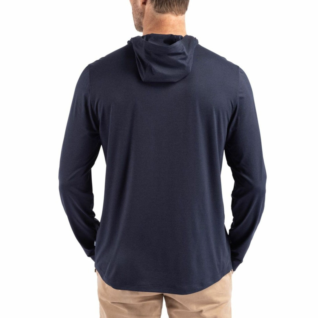 New York Giants Cutter & Buck Coastline Epic Comfort Eco Recycled Long Sleeve Hoodie T-Shirt Navy | NFL