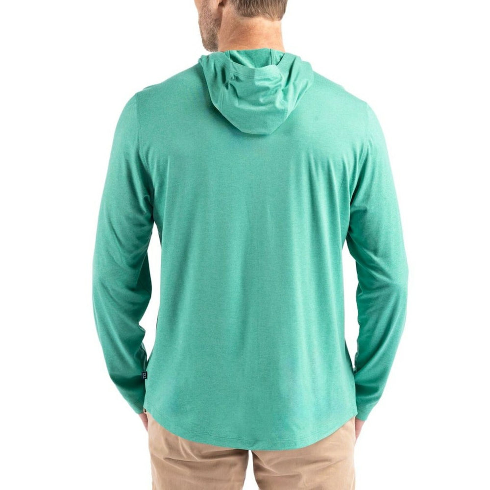 Philadelphia Eagles Cutter & Buck Coastline Epic Comfort Eco Recycled Long Sleeve Hoodie T-Shirt Kelly Green | NFL