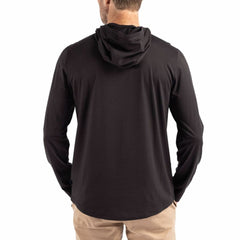 Detroit Lions Cutter & Buck Coastline Epic Comfort Eco Recycled Long Sleeve Hoodie T-Shirt Black | NFL