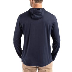 New Orleans Saints Cutter & Buck Americana Coastline Epic Comfort Eco Recycled Long Sleeve Hoodie T-Shirt Navy | NFL