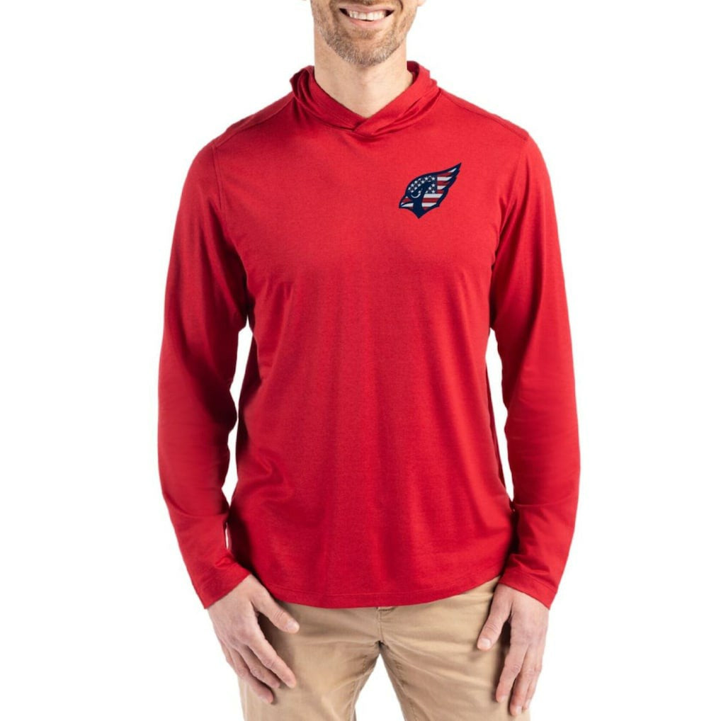 Arizona Cardinals Cutter & Buck Americana Coastline Epic Comfort Eco Recycled Long Sleeve Hoodie T-Shirt Cardinal | NFL