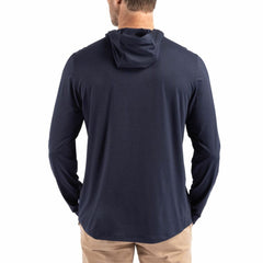 Denver Broncos Cutter & Buck Americana Coastline Epic Comfort Eco Recycled Long Sleeve Hoodie T-Shirt Navy | NFL