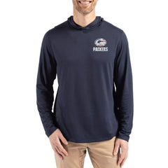 Green Bay Packers Cutter & Buck Americana Coastline Epic Comfort Eco Recycled Long Sleeve Hoodie T-Shirt Navy | NFL