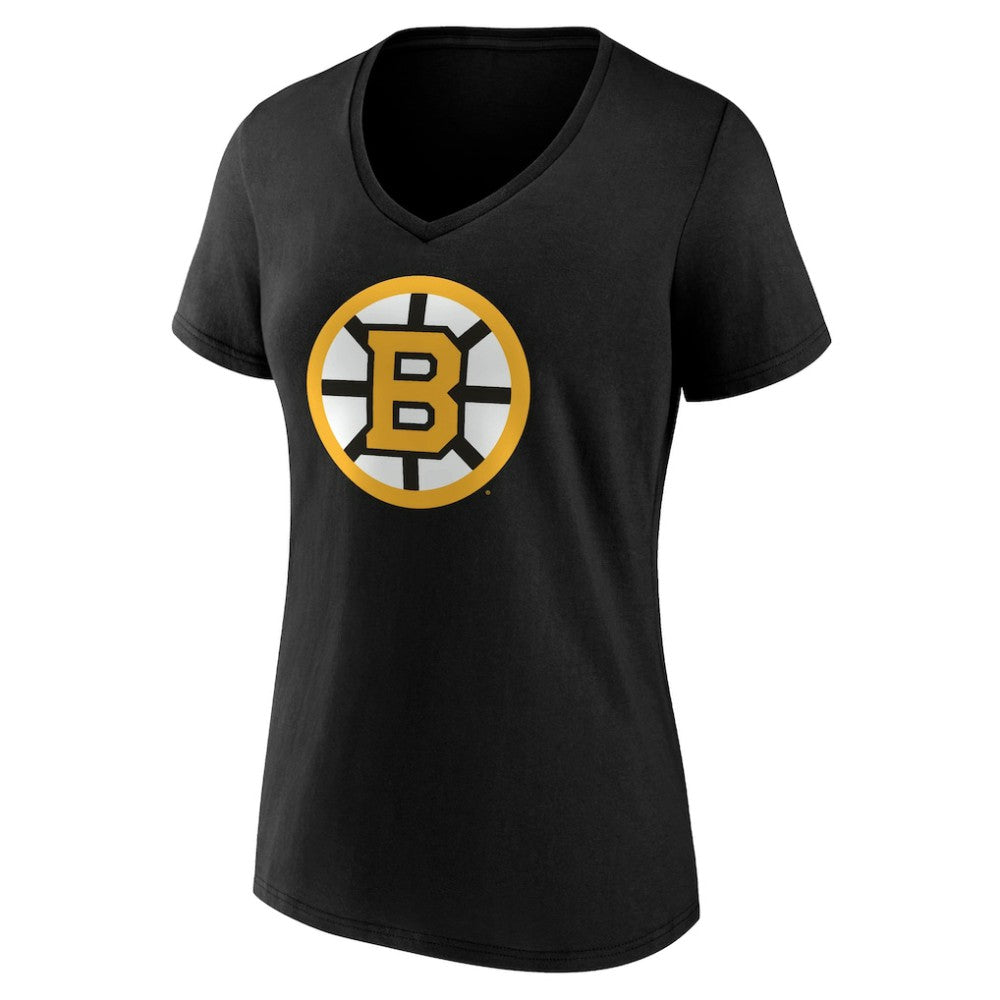 Boston Bruins Women's Essential V-Neck T-Shirt - Black - NHL