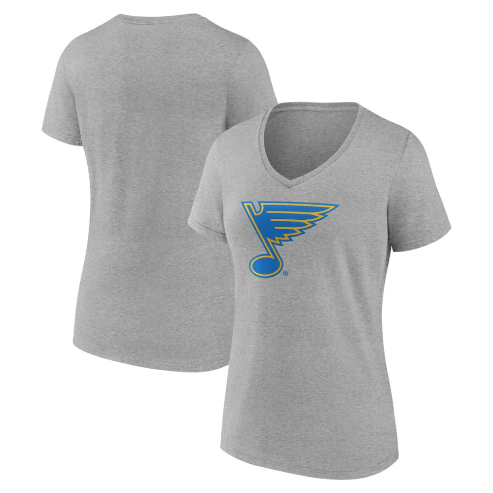 St. Louis Blues Women's Essential V-Neck T-Shirt - Gray - NHL