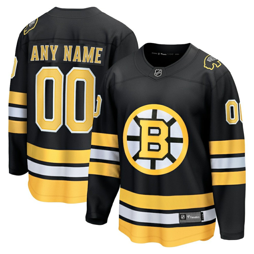 Boston Bruins Fanatics Home Breakaway Custom Jersey - Black - NHL