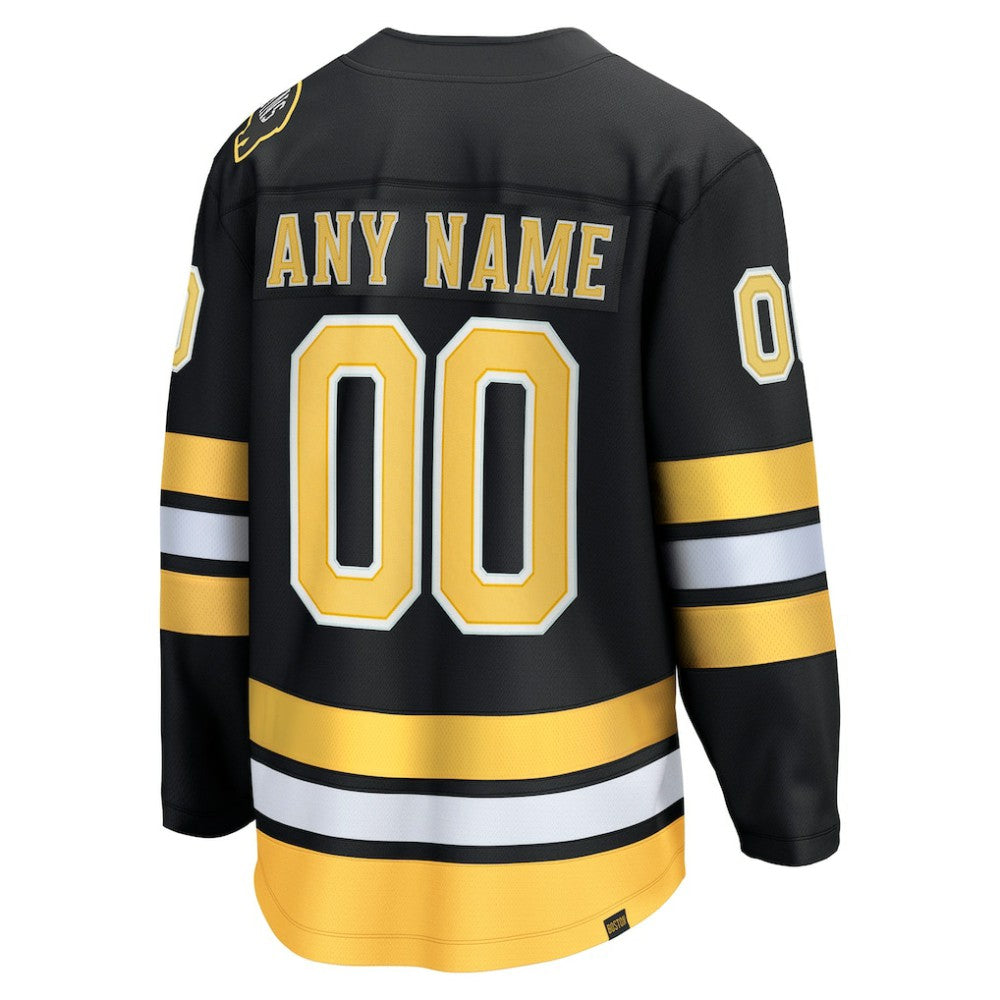 Boston Bruins Fanatics Home Breakaway Custom Jersey - Black - NHL